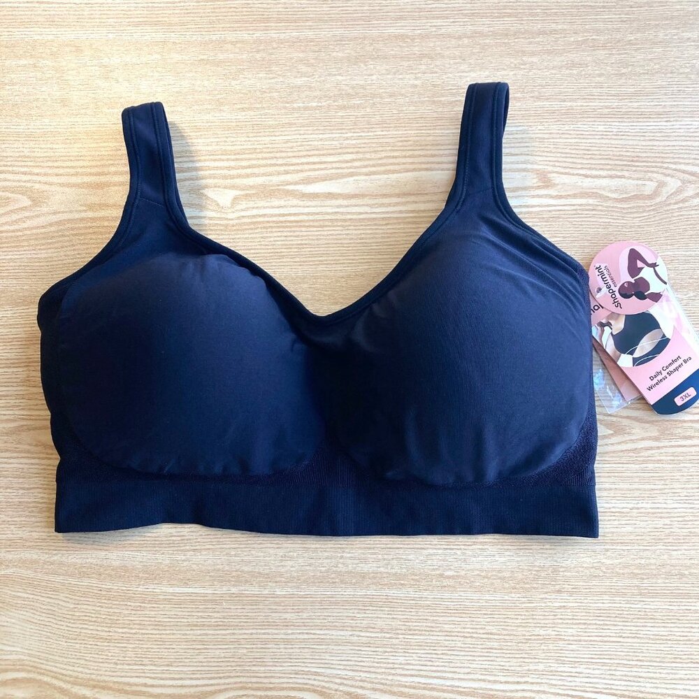 Shapermint Essentials Daily Comfort Wireless Shaper Bra 3XL Black 10022 NWT - Picture 2 of 10